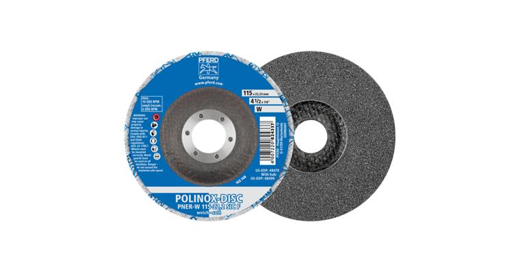 1001437037 POLINOX pressed non-woven disc PNER diameter 115mm bore 22.23 soft