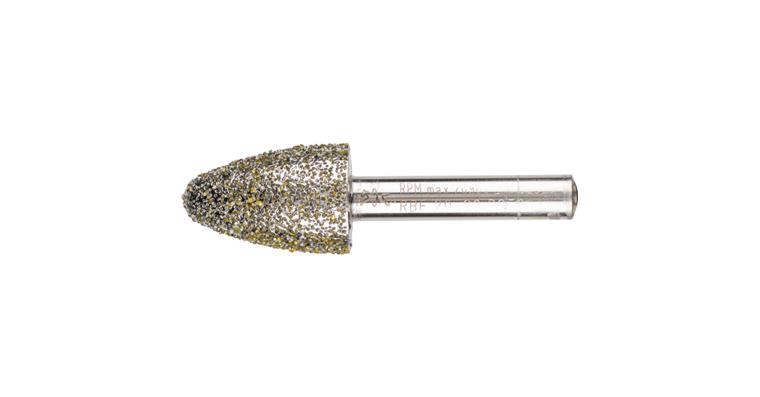1001438182 diamond mounted point round bend 20x30x8 mm D852 for grinding gray cast iron