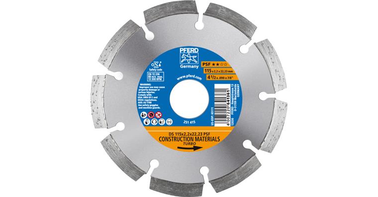 1001434212 diamond cutting blade DS 115x2.2x22.23 mm PSF fast cutting of stone