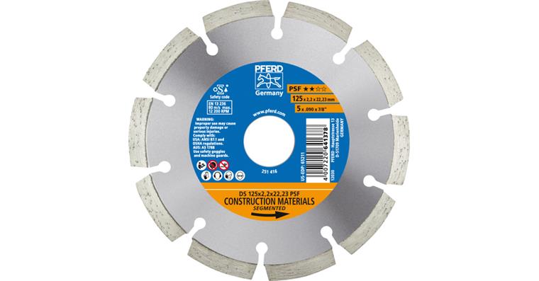 1001434213 diamond cutting blade DS 125x2.2x22.23 mm PSF fast cutting of stone