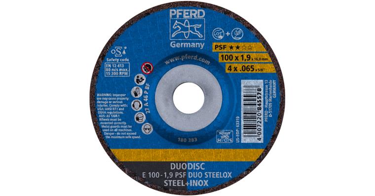 1001437236 DUODISC cut-off wheels E 100x1.9x16 mm universal line PSF DUO STEELOX steel