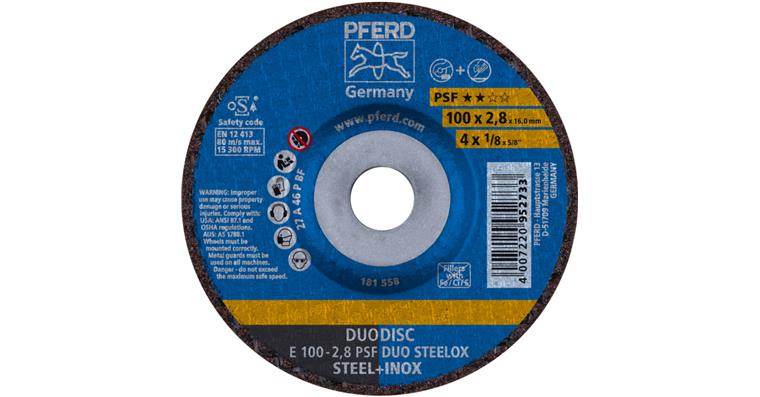 1001440592 DUODISC cut-off wheels E 100x2.8x16 mm universal line PSF DUO STEELOX steel