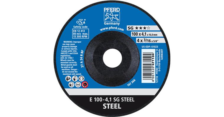 1001429147 grinding disc E 100x4.1x16 mm performance line SG STEEL for steel