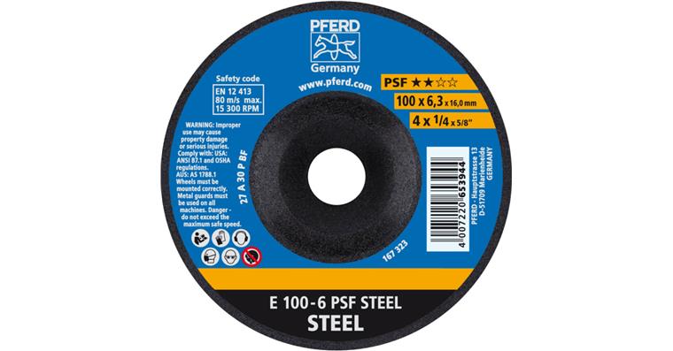 1001435135 grinding disc E 100x6.3x16 mm universal line PSF STEEL for steel