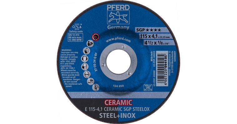 1001440600 grinding disc E 115x4.1x22.23 mm CERAMIC performance line SG STEELOX steel
