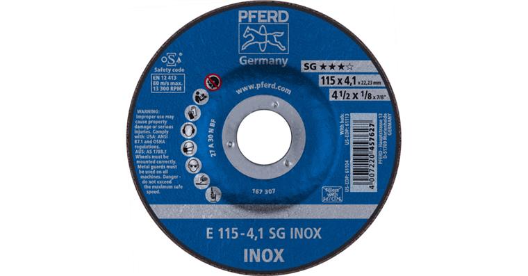1044621101 grinding disc E 115x4.1x22.23 mm performance line SG INOX for stainless steel