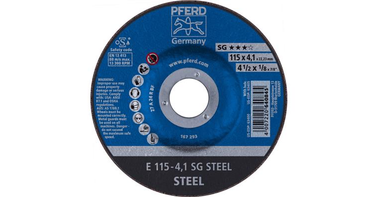 1001434962 grinding disc E 115x4.1x22.23 mm performance line SG STEEL for steel