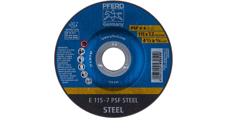 1044615101 grinding disc E 115x7.2x22.23 mm universal line PSF STEEL for steel