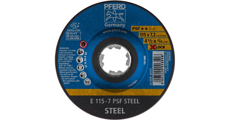 1001440593 grinding disc E 115x7.2 mm X-LOCK universal line PSF STEEL for steel