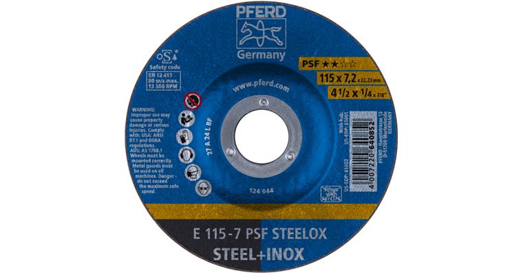 1001434958 grinding disc E 115x7.2x22.23 mm universal line PSF STEELOX for steel