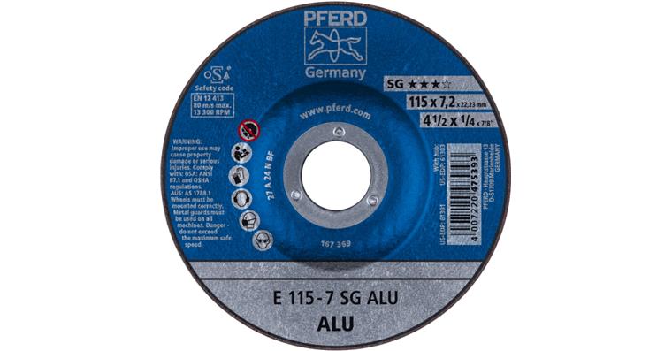 1001433407 grinding disc E 115x7.2x22.23 mm performance line SG ALU for aluminum
