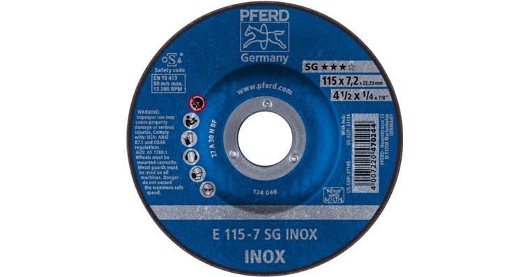 1044621103 grinding disc E 115x7.2x22.23 mm performance line SG INOX for stainless steel