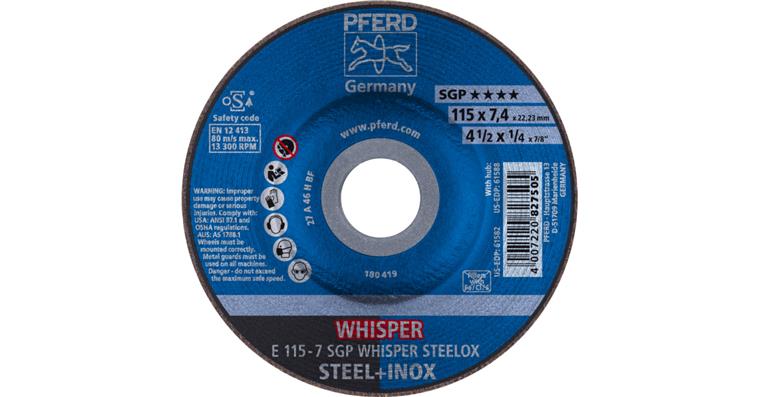 1001437047 grinding disc E 115x7.4x22.23 mm special line SGP STEELOX for steel