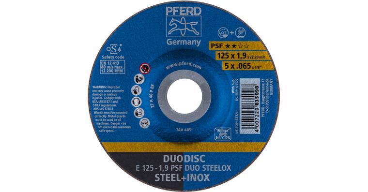 1044710103 DUODISC cut-off wheels E 125x1.9x22.23 mm universal line PSF DUO STEELOX