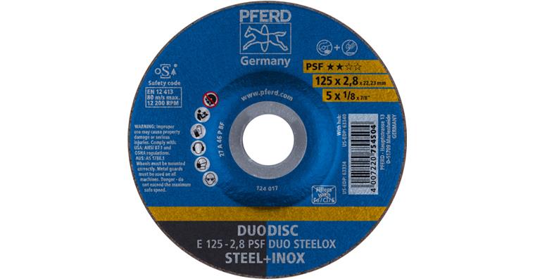 1044710102 DUODISC cut-off wheels E 125x2.8x22.23 mm universal line PSF DUO STEELOX