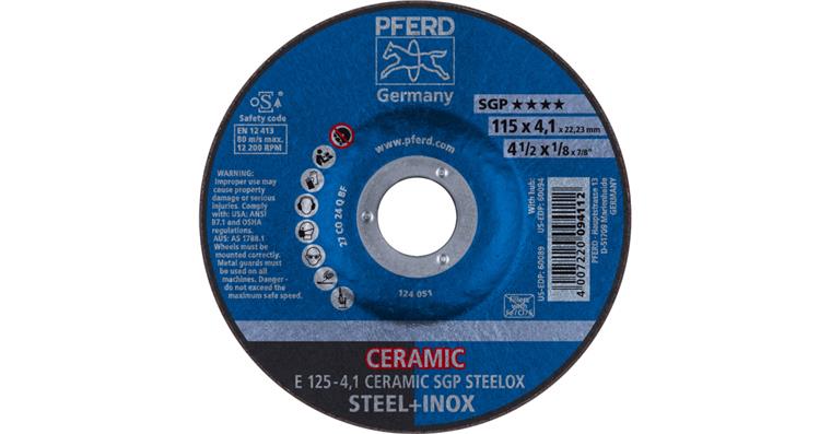 1001440601 grinding disc E 125x4.1x22.23 mm CERAMIC performance line SG STEELOX steel