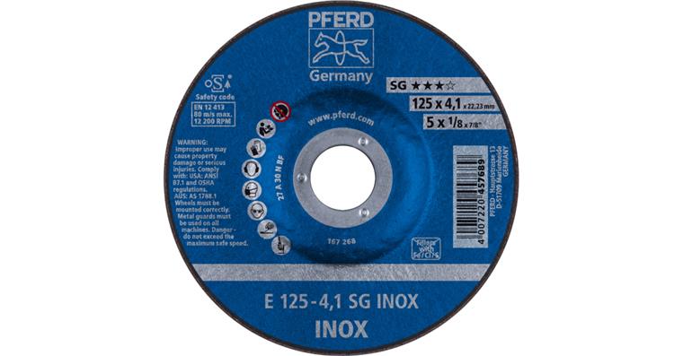 1001433417 grinding disc E 125x4.1x22.23 mm performance line SG INOX for stainless steel