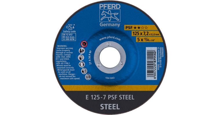 1001441991 grinding disc E 125x7.2x22.23 mm universal line PSF STEEL for steel