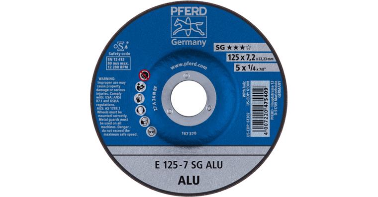 1001433416 grinding disc E 125x7.2x22.23 mm performance line SG ALU for aluminum