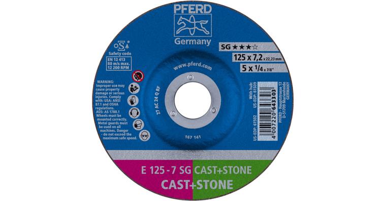 1001434965 grinding disc E 125x7.2x22.23mm performance line SG CAST STONE for cast iron