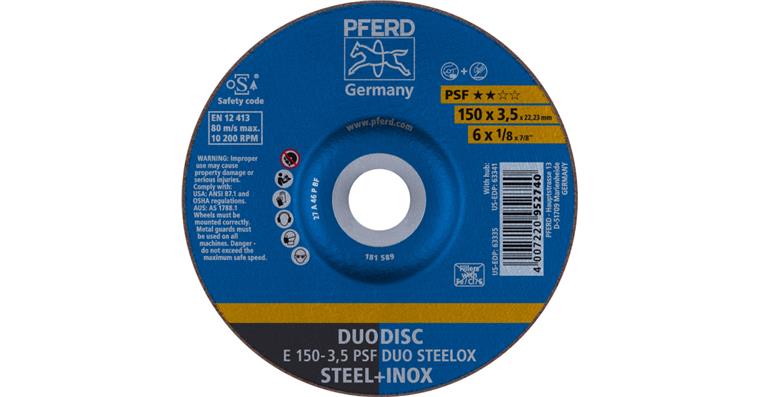 1001440595 DUODISC cut-off wheels E 150x3.5x22.23 mm universal line PSF DUO STEELOX