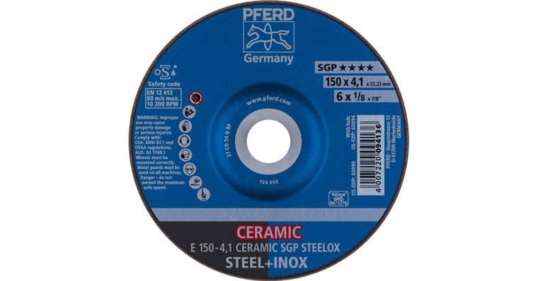 1001440602 grinding disc E 150x4.1x22.23 mm CERAMIC performance line SG STEELOX steel