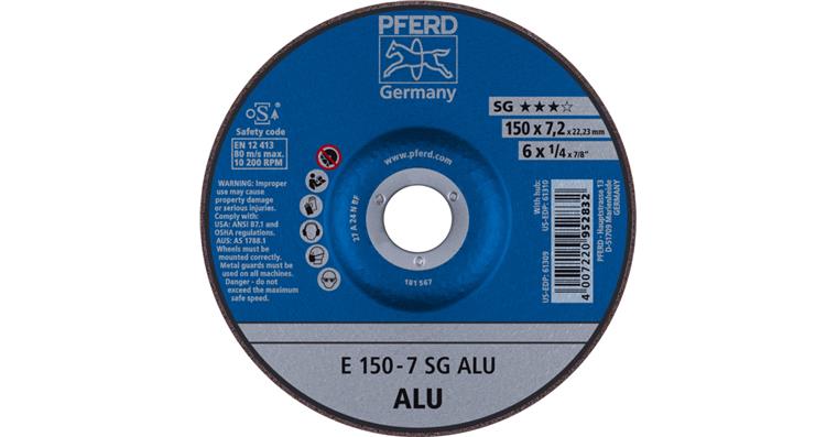 1001440612 grinding disc E 150x7.2x22.23 mm performance line SG ALU for aluminum