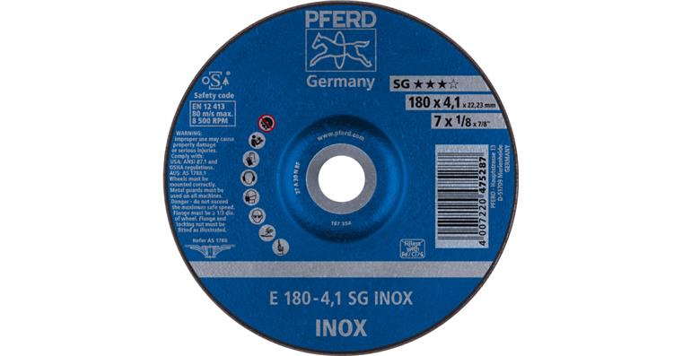 1001447734 grinding disc E 180x4.1x22.23 mm performance line SG INOX for stainless steel