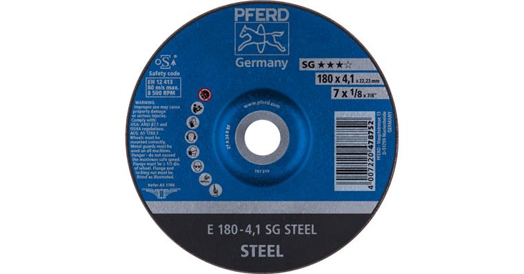 1001433442 grinding disc E 180x4.1x22.23 mm performance line SG STEEL for steel
