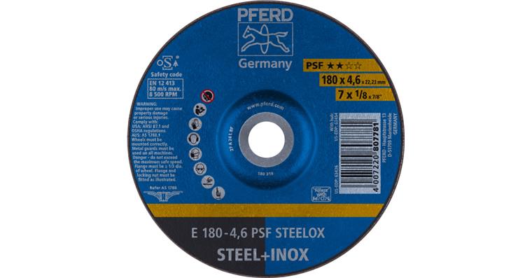 1001436752 grinding disc E 180x4.6x22.23 mm universal line PSF STEELOX for steel