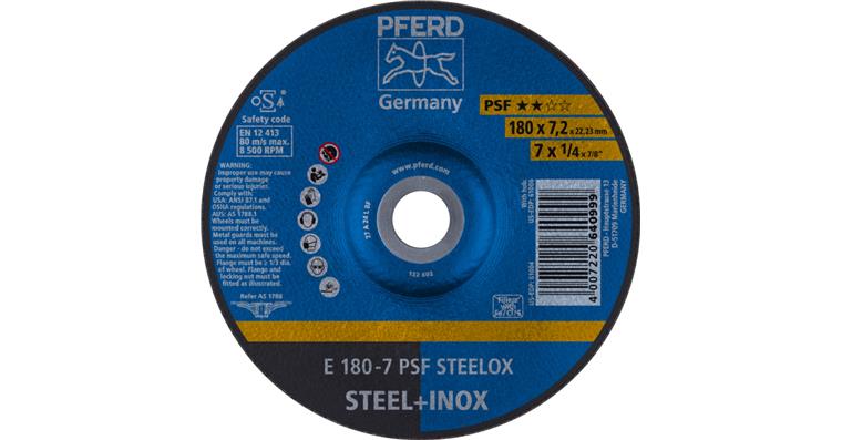 1001434957 grinding disc E 180x7.2x22.23 mm universal line PSF STEELOX for steel