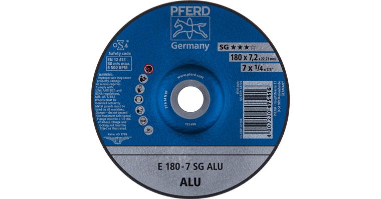 1001433406 grinding disc E 180x7.2x22.23 mm performance line SG ALU for aluminum