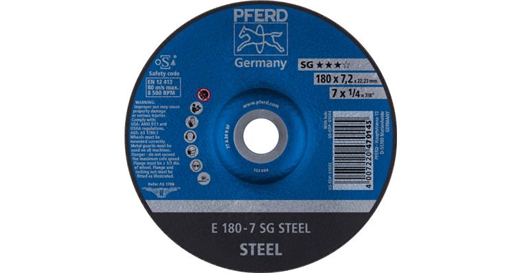 1044617106 grinding disc E 180x7.2x22.23 mm performance line SG STEEL for steel