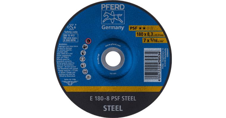 1044615104 grinding disc E 180x8.3x22.23 mm universal line PSF STEEL for steel