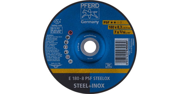 1044619104 grinding disc E 180x8.3x22.23 mm universal line PSF STEELOX for steel