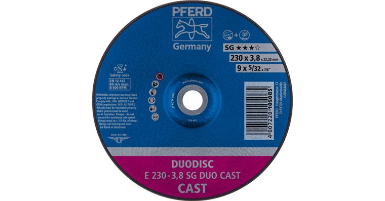 1001440598 DUODISC cut-off wheels E 230x3.8x22.23 mm performance line SG DUO CAST
