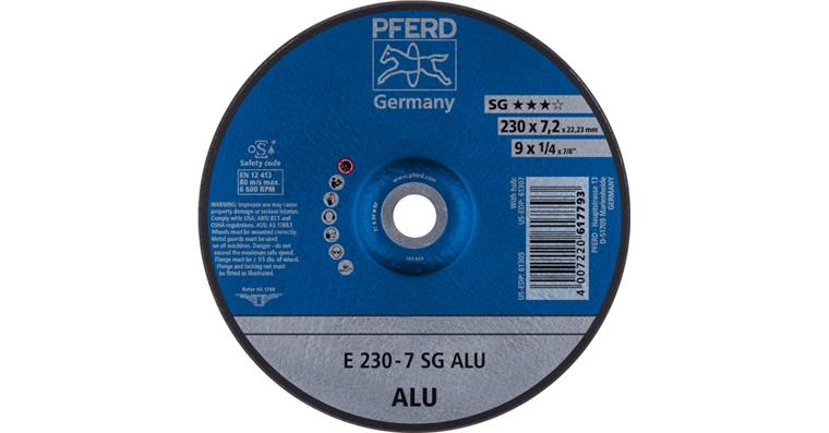1001434947 grinding disc E 230x7.2x22.23 mm performance line SG ALU for aluminum