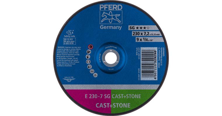 1001434946 grinding disc E 230x7.2x22.23 mm performance line SG CAST STONE for cast iron