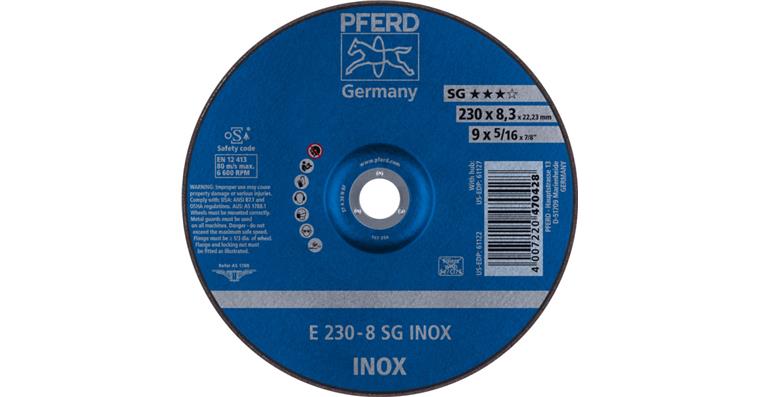 1001429195 grinding disc E 230x8.3x22.23 mm performance line SG INOX for stainless steel