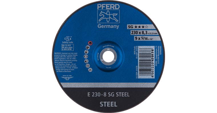 1001429193 grinding disc E 230x8.3x22.23 mm performance line SG STEEL for steel