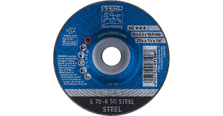 1001429143 grinding disc E 70x6.3x10mm performance line SG STEEL for steel