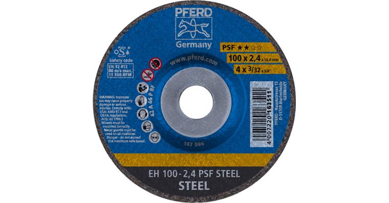 1001429113 cut-off wheel EH 100x2.4x16 mm cranked universal line PSF STEEL for steel