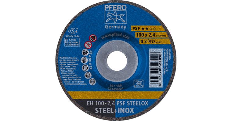 1001433972 cut-off wheel EH 100x2.4x16mm cranked universal line PSF STEELOX for steel