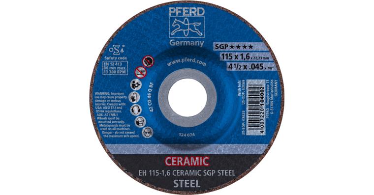 1001440521 cut-off wheel EH 115x1.6x22.23 mm cranked CERAMIC special line SGP STEEL