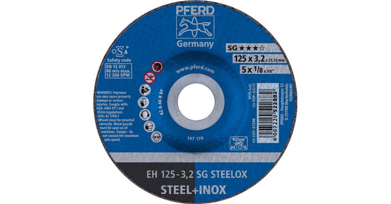 1001433969 cut-off wheel EH 125x3.2x22.23 mm cranked performance line SG STEELOX steel