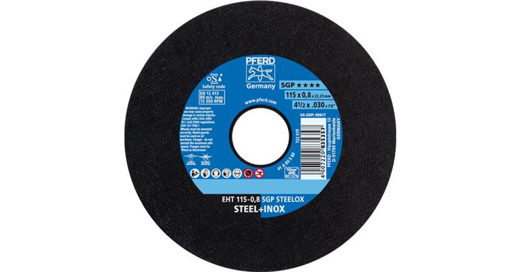 1001437078 cut-off wheel EHT 115x0.8x22.23mm straight special line SGP STEELOX for steel