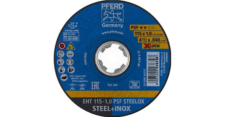 1001440585 cut-off wheel EHT 115x1.0mm X-LOCK straight universal line PSF STEELOX steel