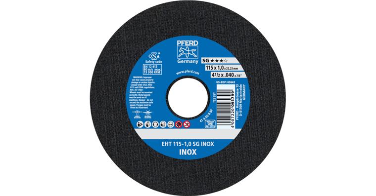 1001440562 cut-off wheel EHT 115x1.0x22.23 mm straight performance line SG INOX stainless steel