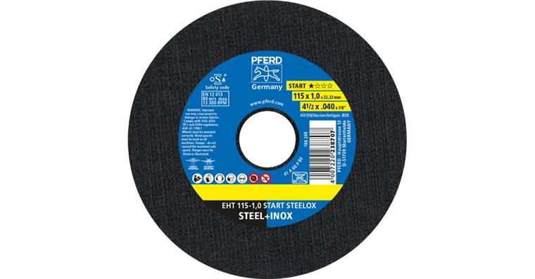 1001441973 cutting-off wheel EHT 115x1.0x22.23mm straight start line START STEELOX for steel