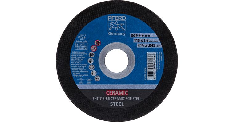 1001440525 cut-off wheel EHT 115x1.6x22.23 mm straight CERAMIC line SGP STEEL for steel